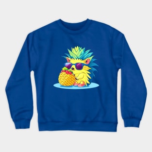 AI Hedgehog on black Crewneck Sweatshirt